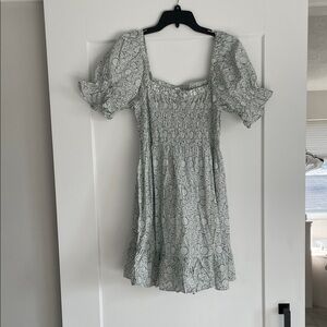 Ces Femme Black and White Puff Sleeve Mini Dress